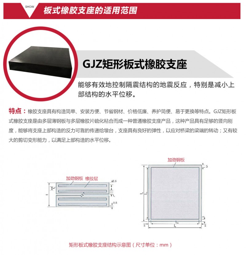 GJZ矩形板式橡胶支座12