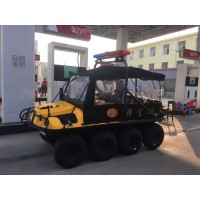 自然灾害道路损坏无路可行 8*8水陆两栖全地形车无惧地形束缚
