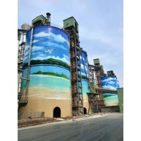 大同烟囱美化绘画,大同电厂烟囱彩绘一路引领,亲自推动