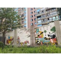 河南杞县墙体绘画,立体画墙绘,古建筑彩绘