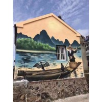焦作博爱墙体绘画 手绘壁画 宣传家风彩绘