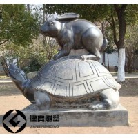 石头长寿龟雕塑乌龟石雕母子龟摆件