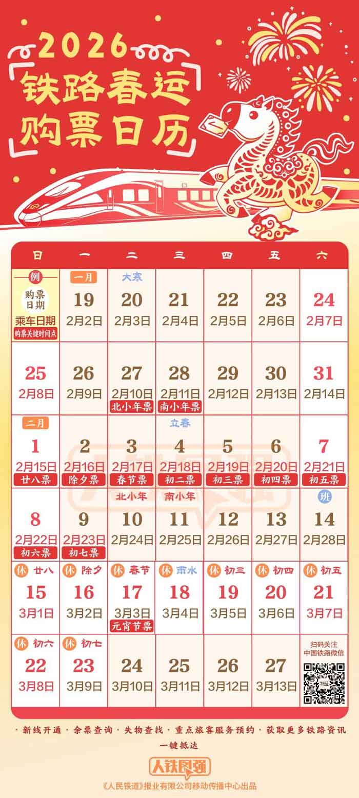 铁路春运购票时间表
